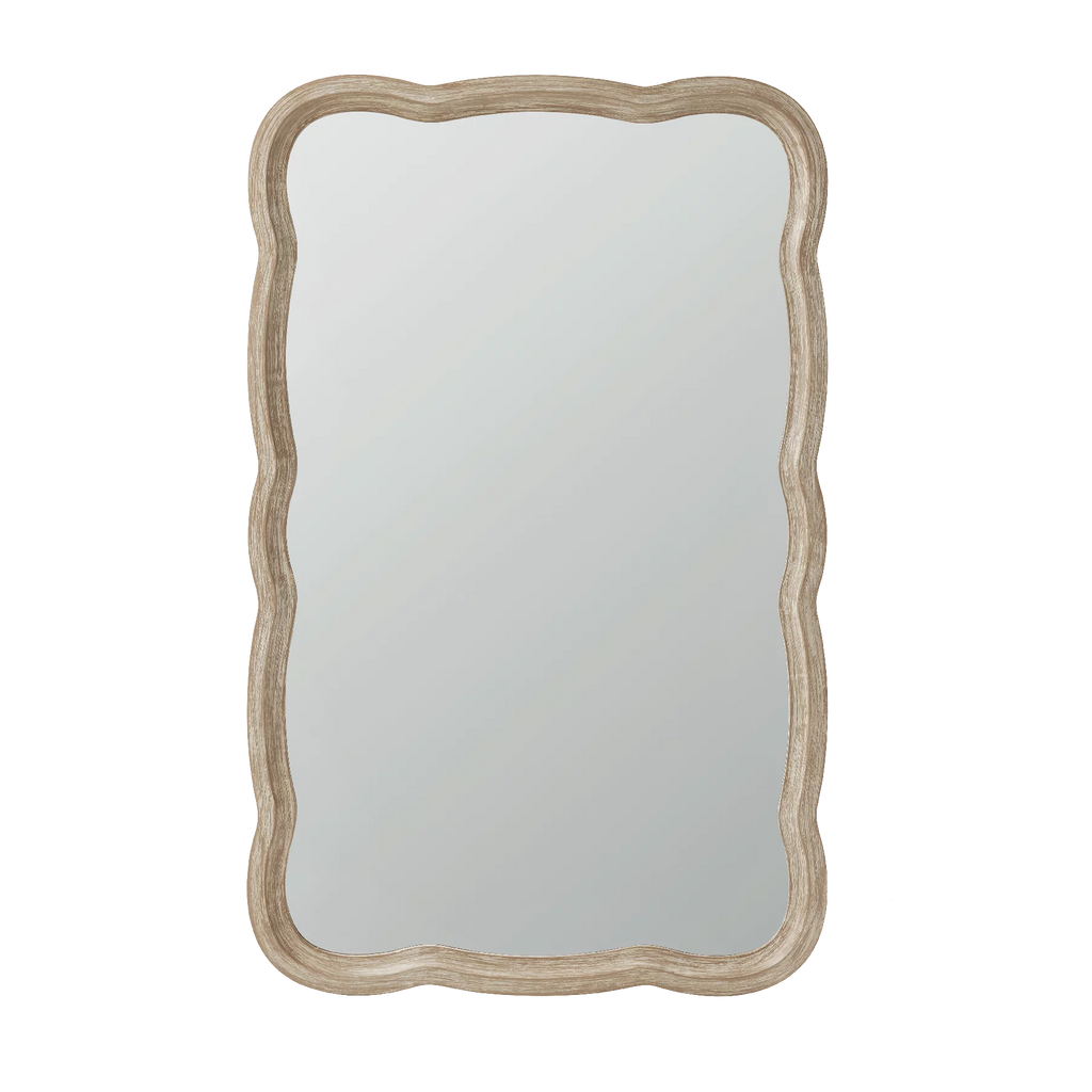 Curved Wood Frame Accent Mirror W849179