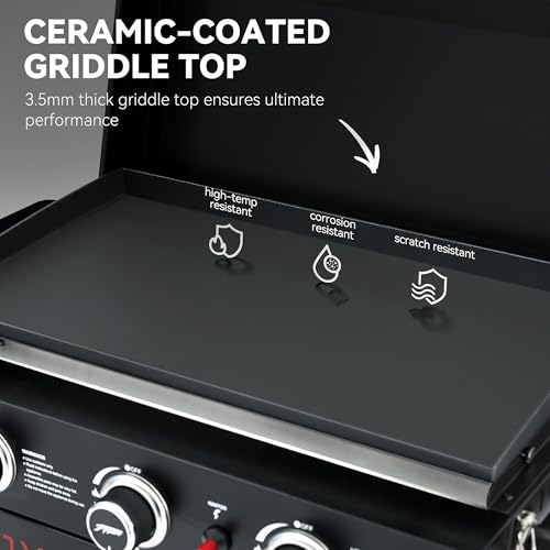 3-Burner Propane Gas Griddle with Collapsible Stand H2851
