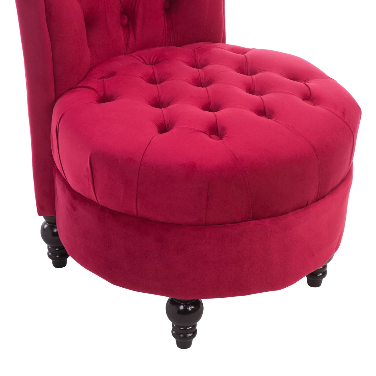 Retro High Back Armless Upholstered Tufted Accent Chair M194