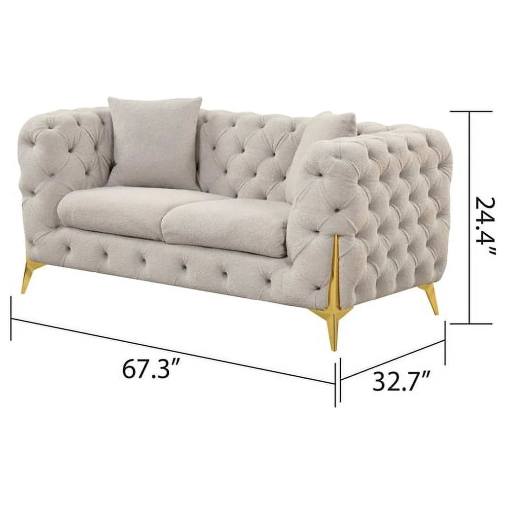 Light Gray 2 PC Wood Living Room Set S261815