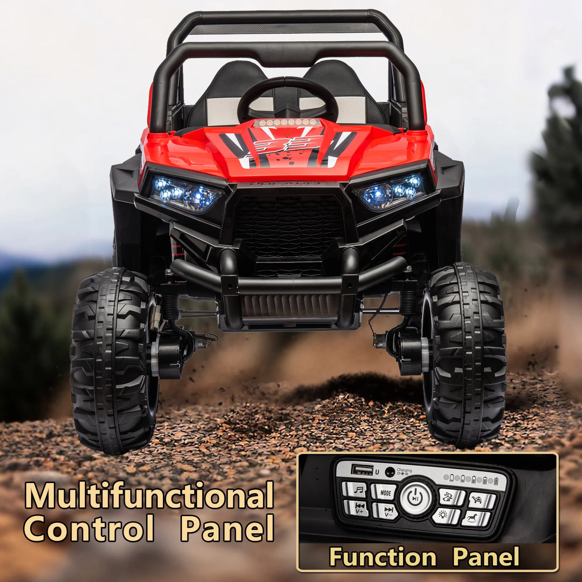 24V 2 Seater 4 Wheel Drive Ride on Truck with Remote Control K42136