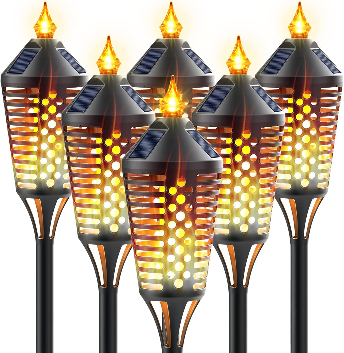 40 Outdoor Waterproof Solar Torch Lights, 6 Pack B60878