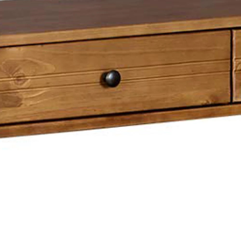 Mid Century Modern Wooden Console Table with Two Drawers Y612749