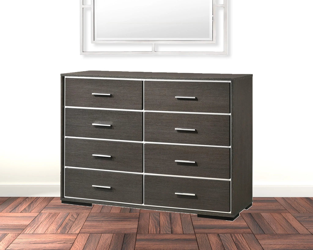 Gray Oak Manufactured Wood 8 Drawer Dresser Y462