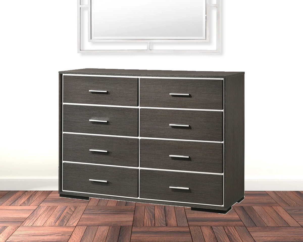 Gray Oak Manufactured Wood 8 Drawer Dresser Y462