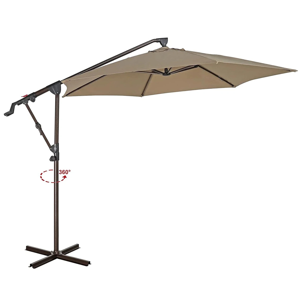 10ft Offset Hanging Patio Umbrella with Aluminum Stand Y207