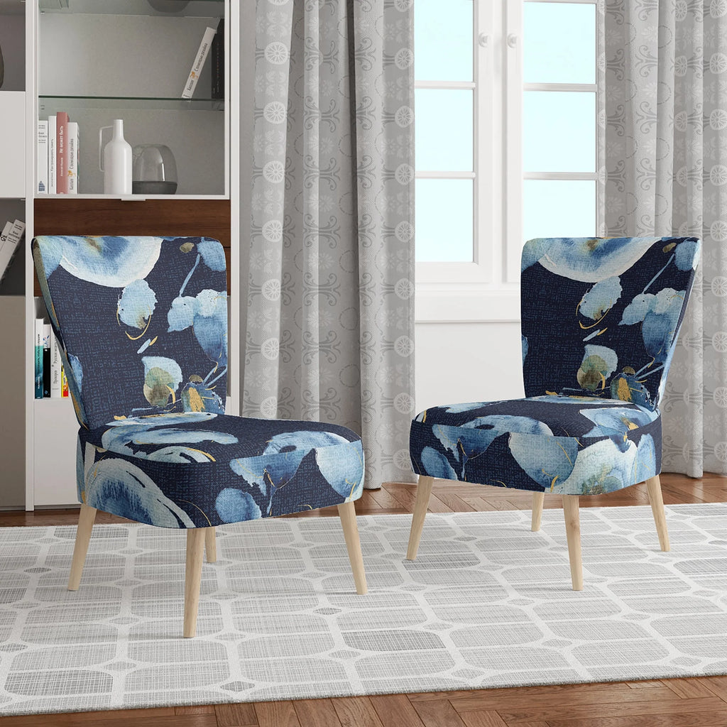 Upholstered Floral Accent Arm Chair A16906