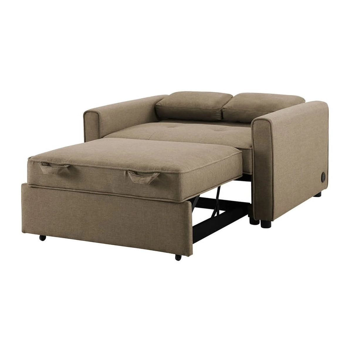 Twin Convertible Sleeper Tan Brown Fabric B69042