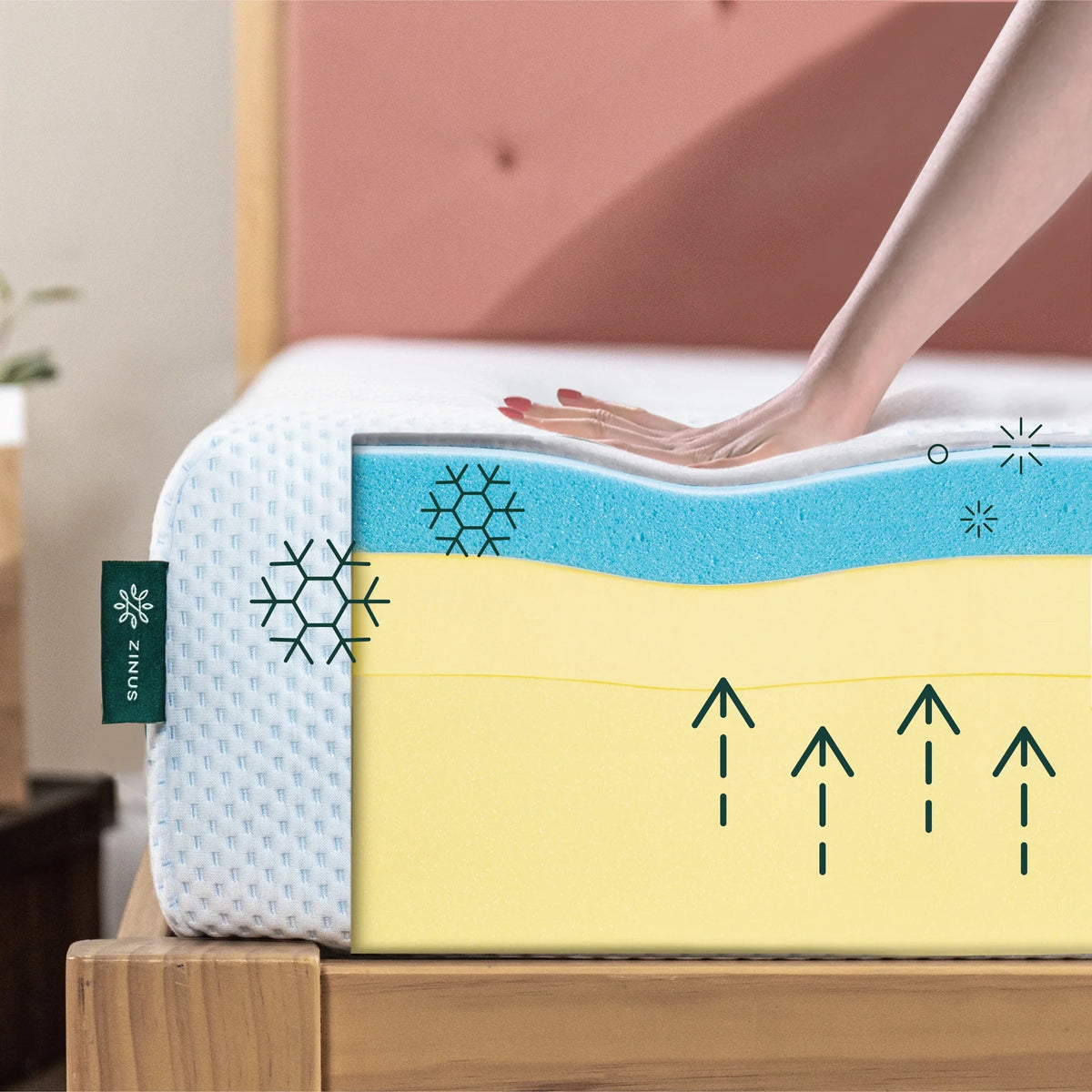 12 Green Tea Cooling Gel Memory Foam Mattress E321099