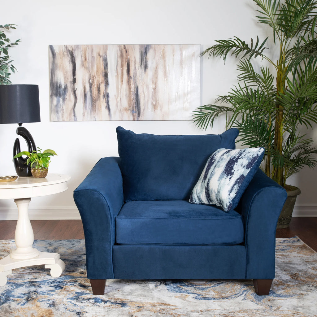 Navy Blue Fabric Armchair M839776