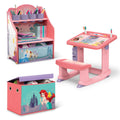 Pink 3-Piece Toddler Art & Play Set with Desk, Storage Station & Toy Box D98906