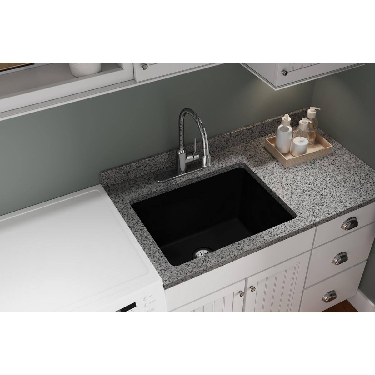 Black Undermount Laundry Sink U14190