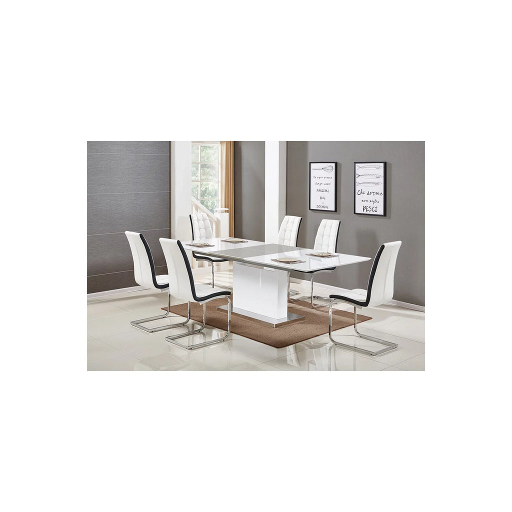 5-Piece Extendable High Gloss Wood Dining Set S405