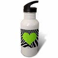 Green Heart Print 21 oz Sports Water Bottle K508846