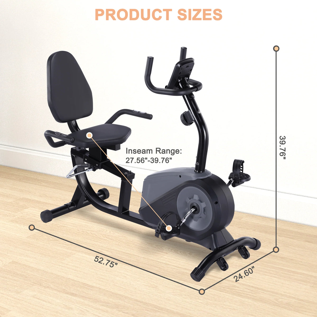 Recumbent Exercise Bike with 16 Levels Magnetic Resistance R684