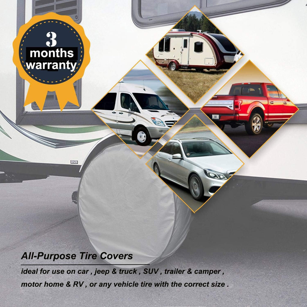 Tire Covers Set of 4, 5 Layer Waterproof Aluminum Film, Fit 30 to 32 Tire Diameter N3483