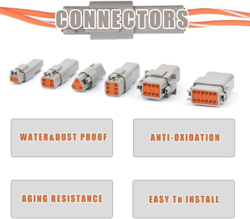 Deutsch Connector Kit 35 Pairs Gray IP67 Waterproof Electrical Connectors Plug P8072