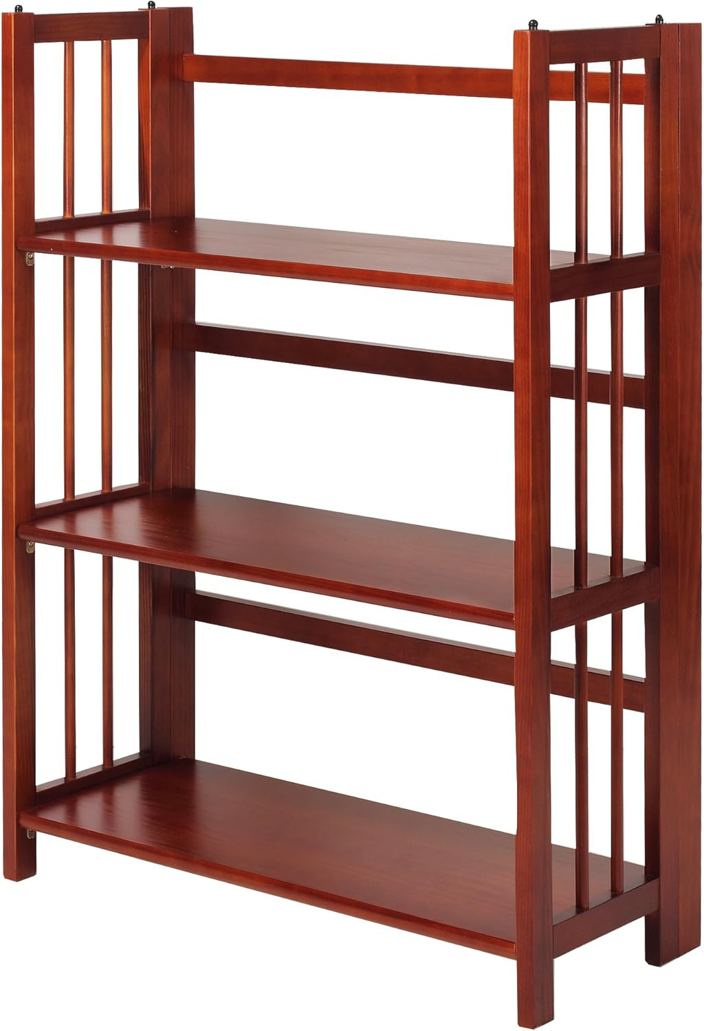 3-Shelf Folding Stackable Bookcase Natural L473308