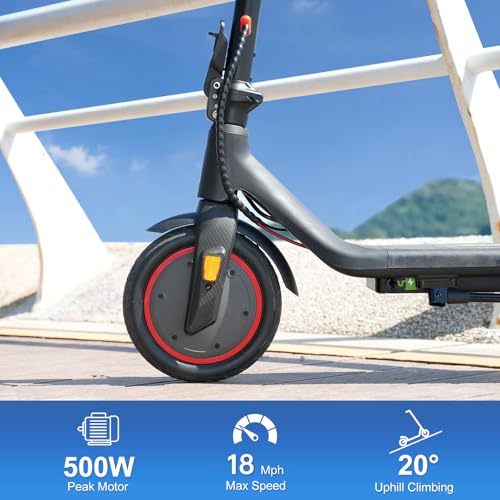 500W Peak Motor Electric Scooter, 19 Miles Range, 18.6 MPH, 8.5" Tires, Dual Brakes, Foldable A4038