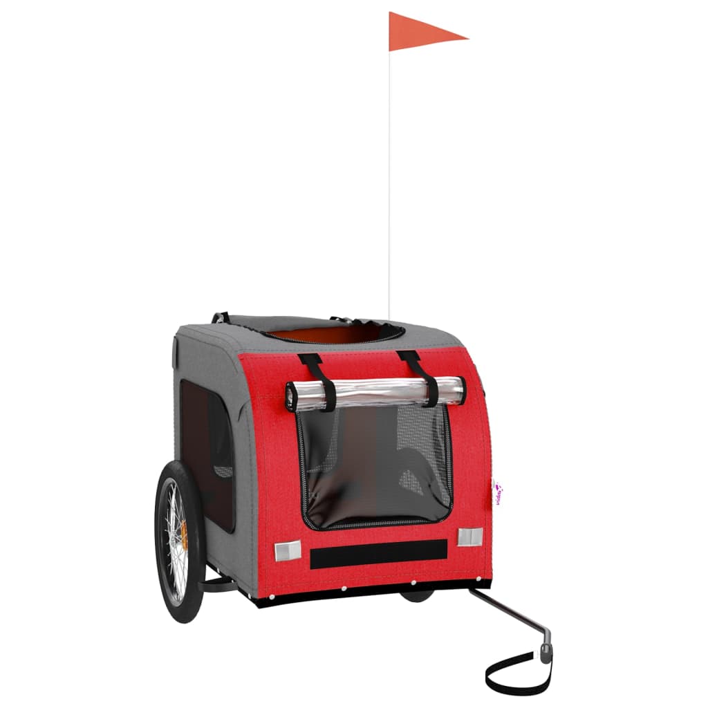 Red and Gray Bike Trailer Oxford Fabric Iron B6881
