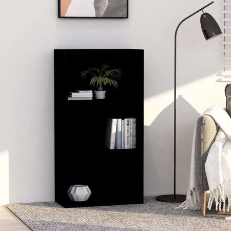 3-Tier Book Cabinet Black Chipboard W269