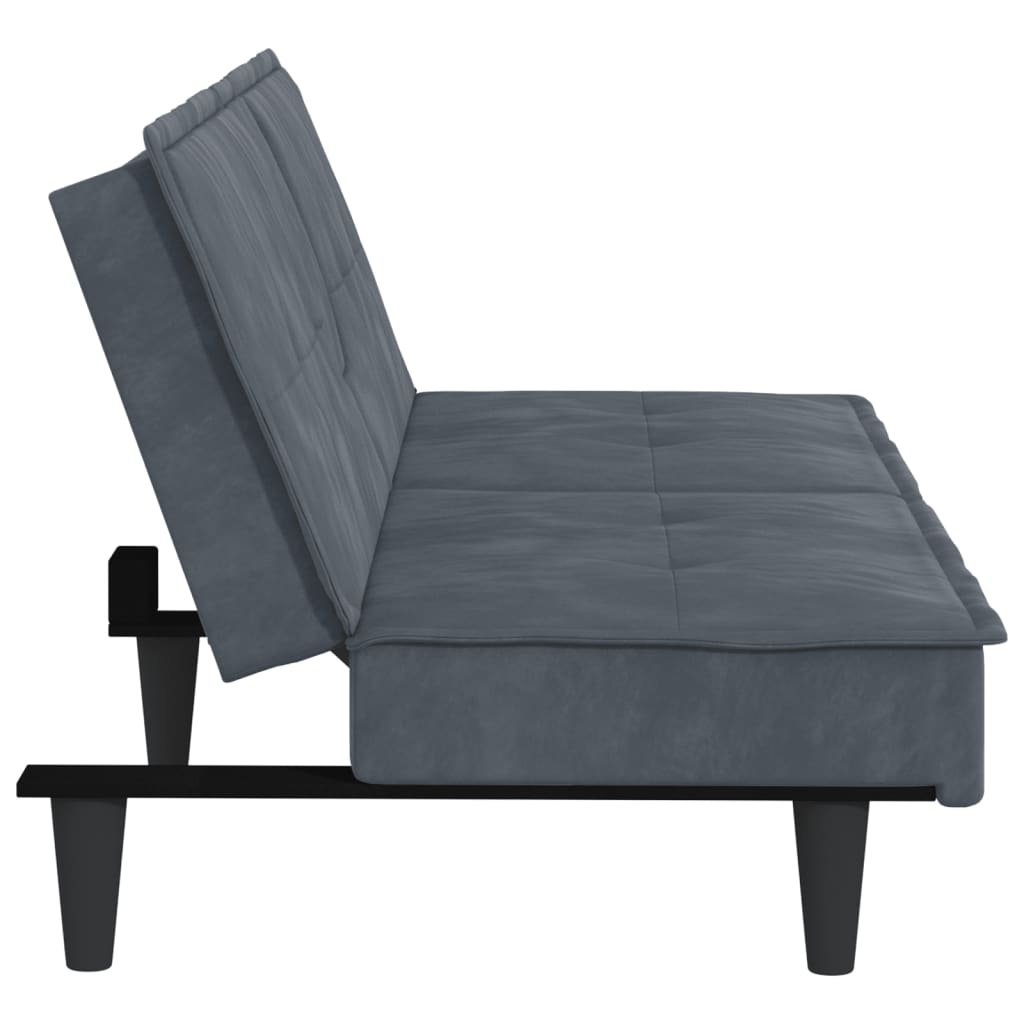 Dark Gray Sofa Bed with Cup Holders Y3117