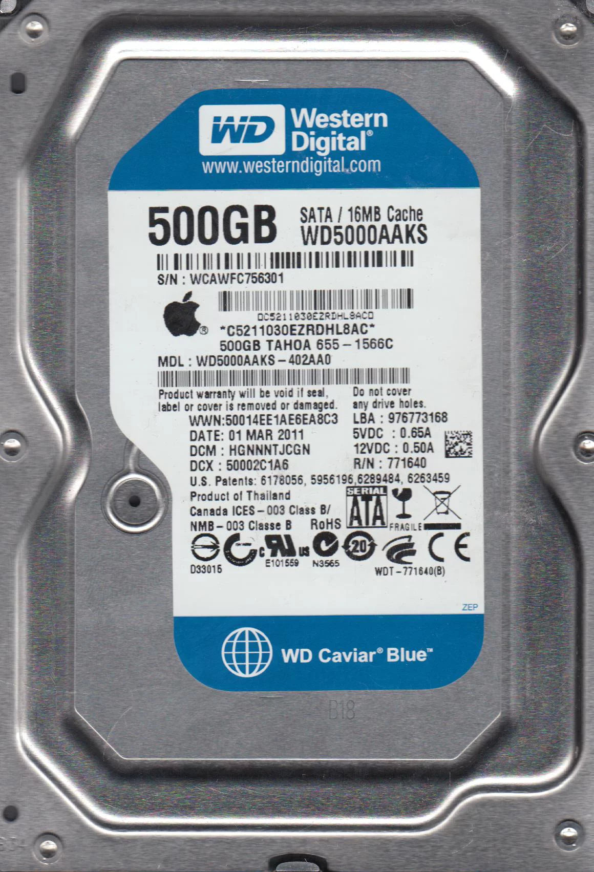 500GB SATA 3.5 Hard Drive V84974