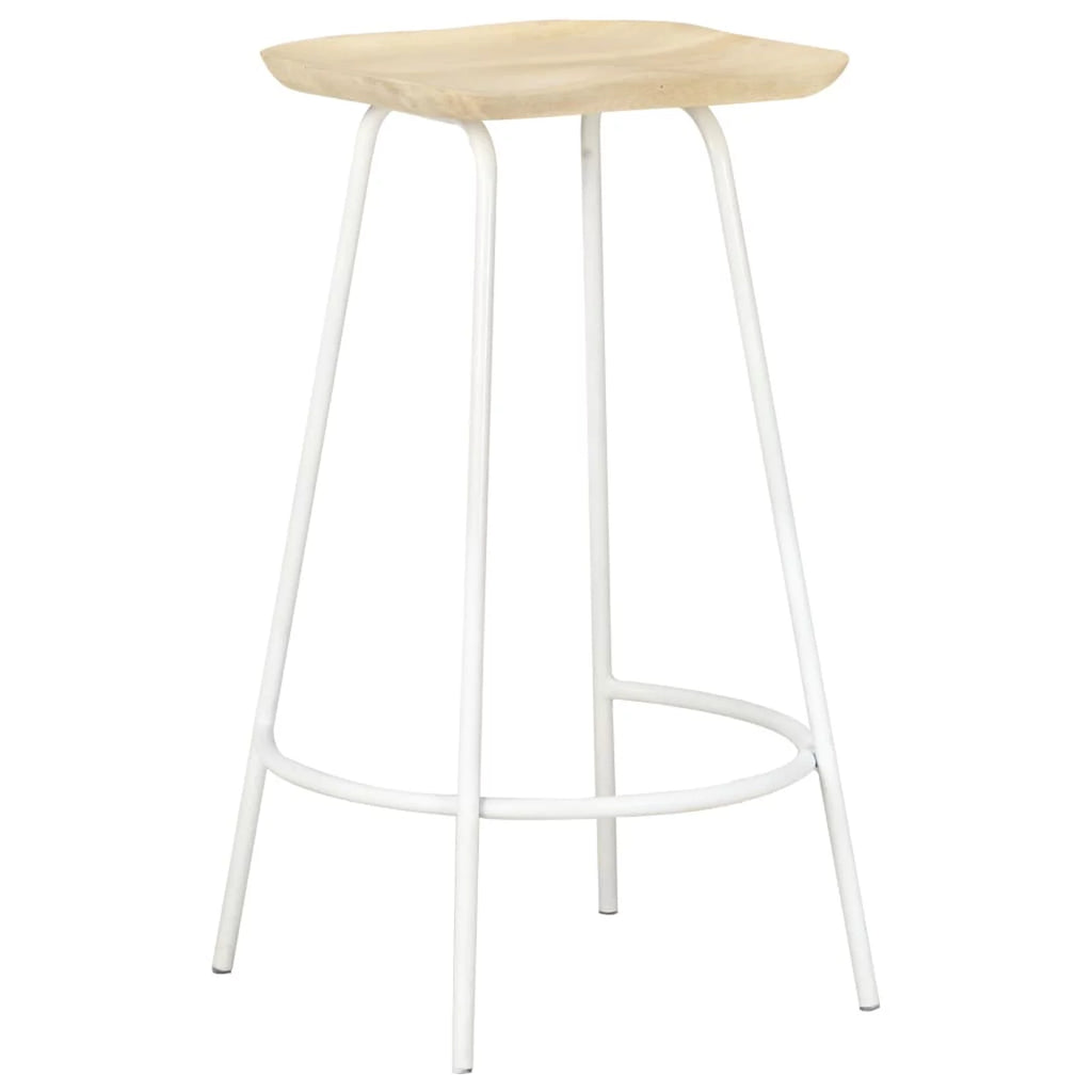 4 Piece Mango Wood Bar Stools with Footrest P830