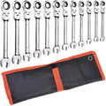 12pc Ratchet Spanner 8-19mm Metric Wrench Set T610
