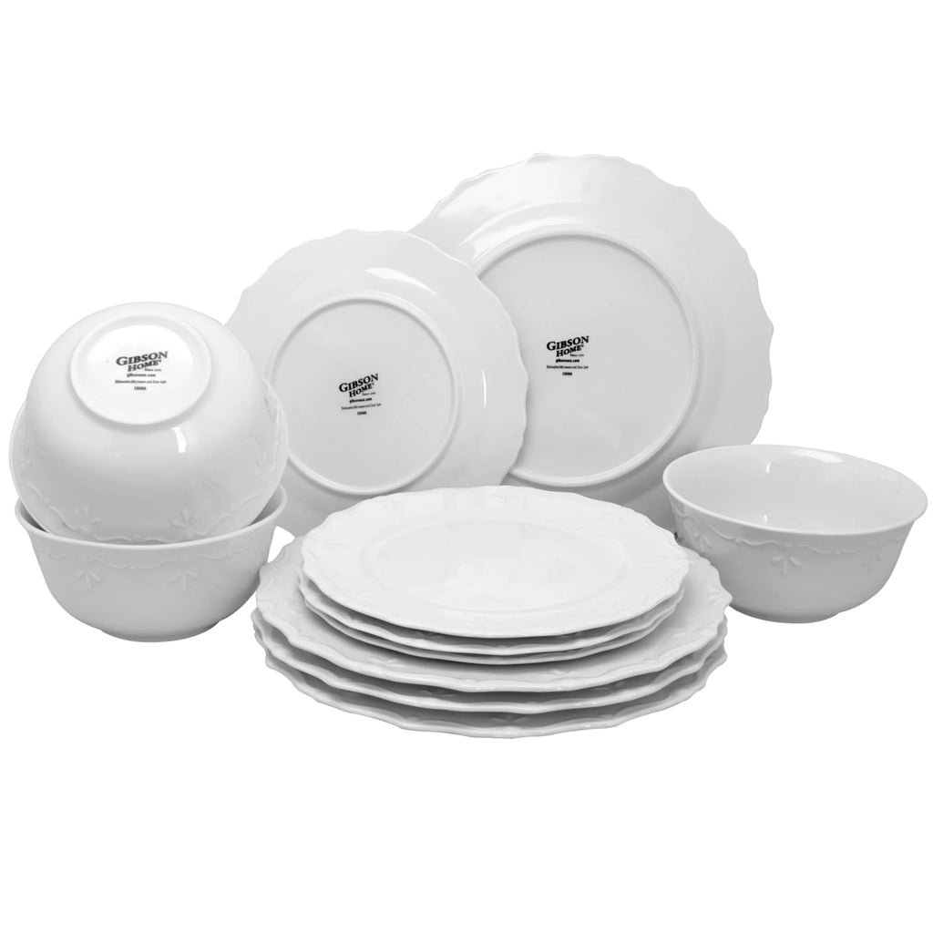 White Set of 12 Dinnerware Set T338885