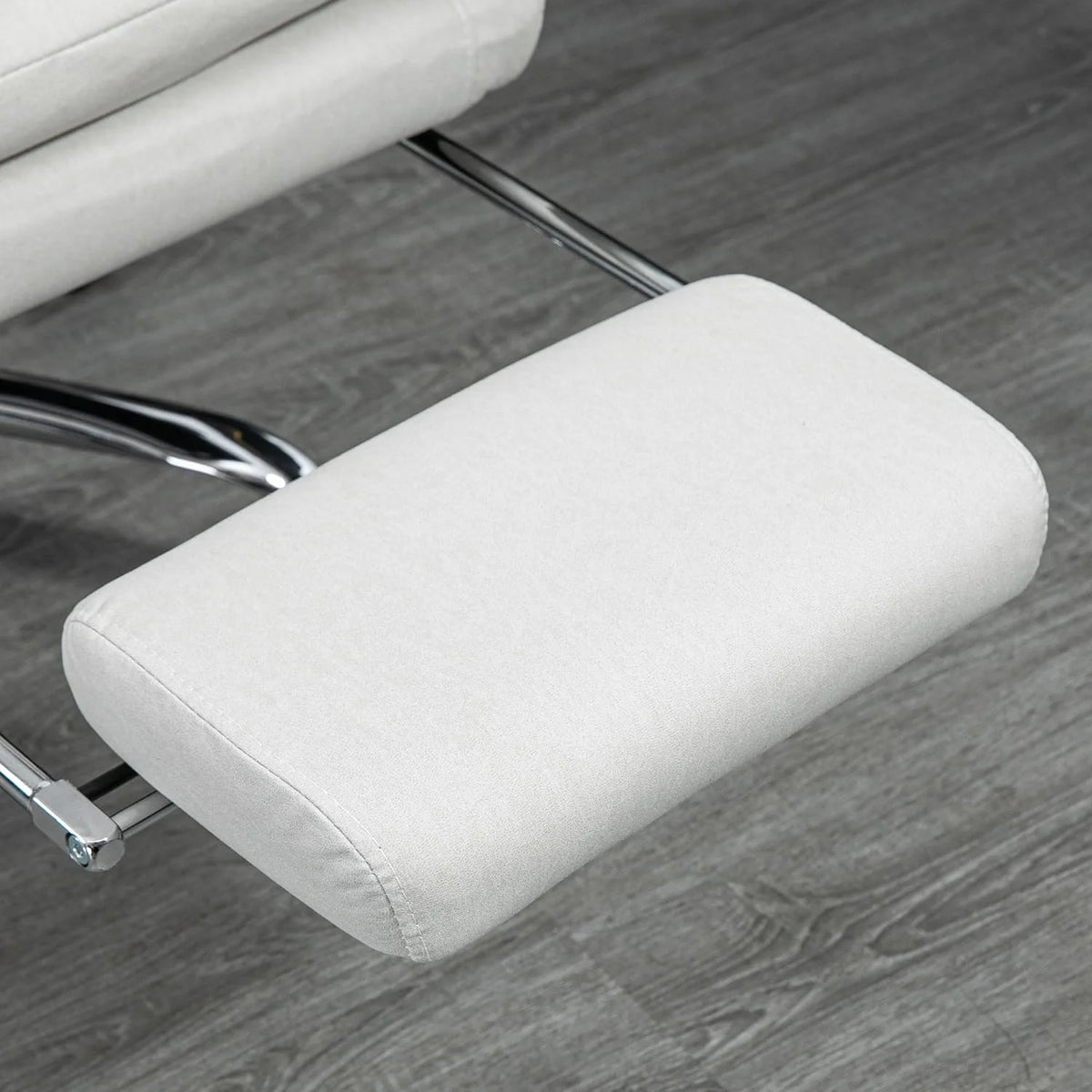 Cream White Microfibre Heated Reclining Massage Office Chair with Footrest C5181
