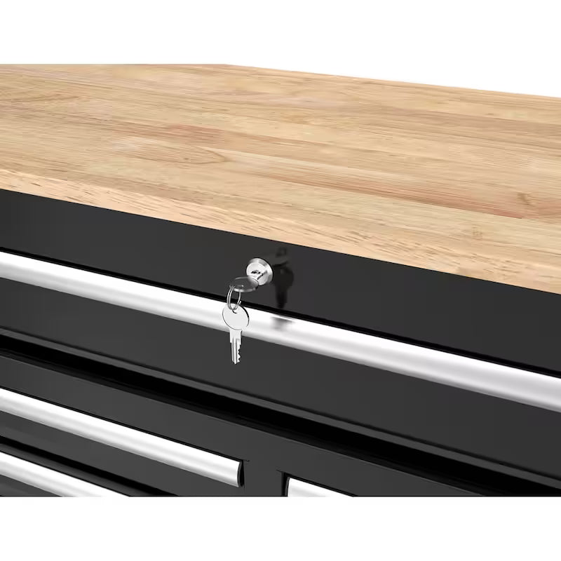 46 in. Gloss Black Mobile Workbench Cabinet G802558