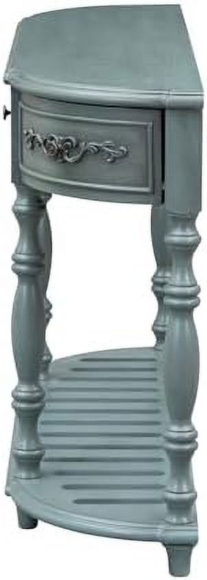 Retro Curved Console Table with 2 Top Drawers and Solid Wooden Frame Y831330