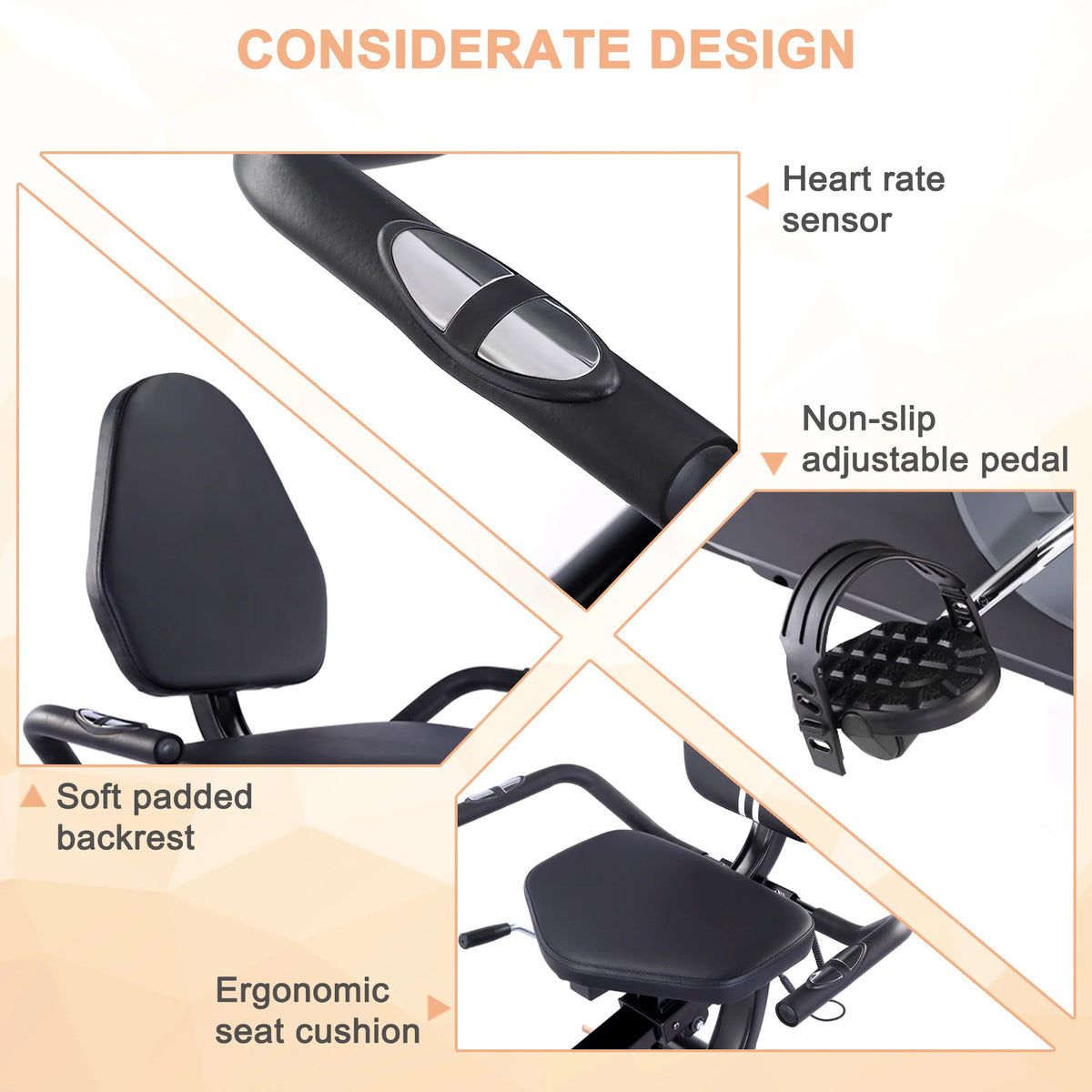 Recumbent Exercise Bike with 16 Levels Magnetic Resistance R684