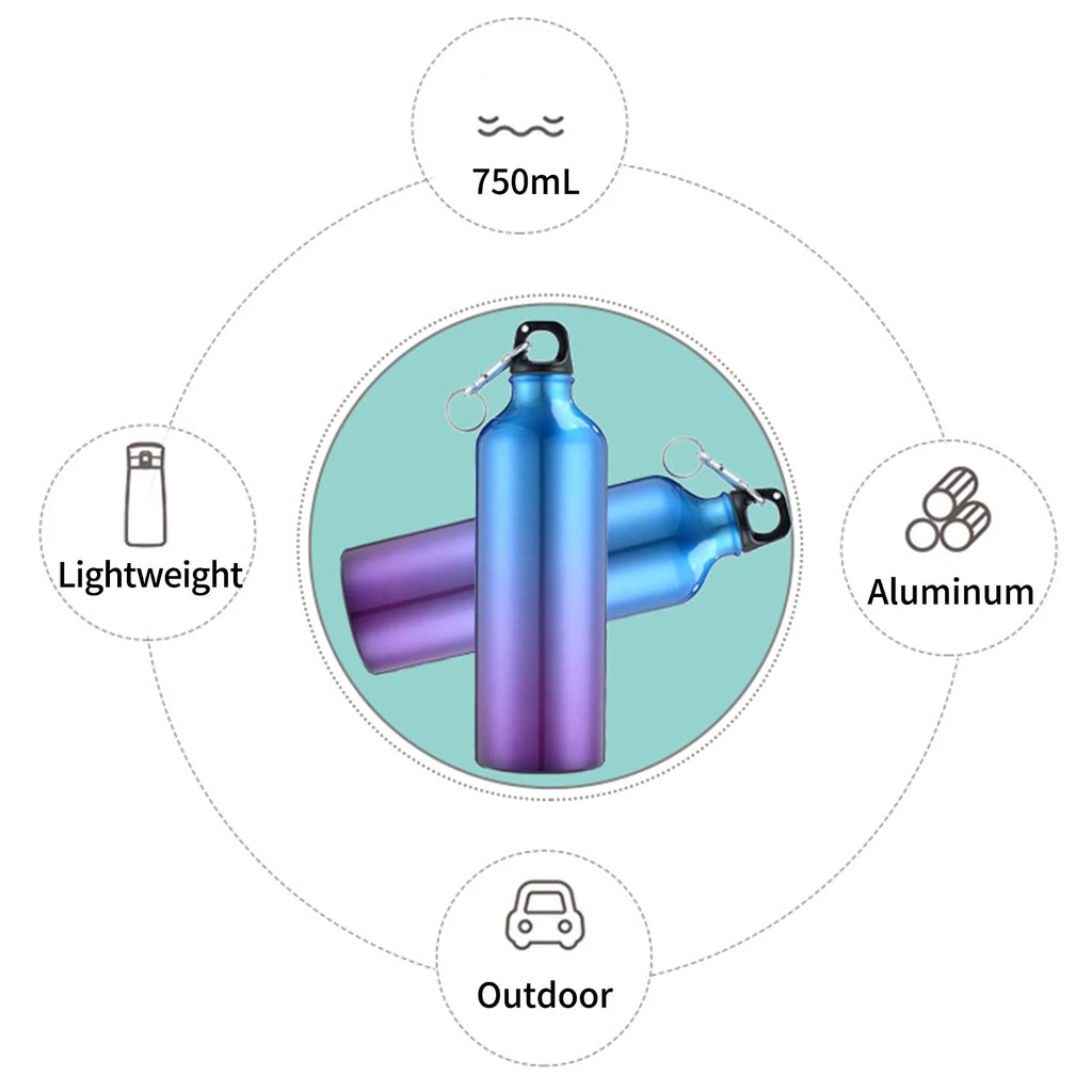 750Ml Portable Aluminum Bottle With Carabiner W859