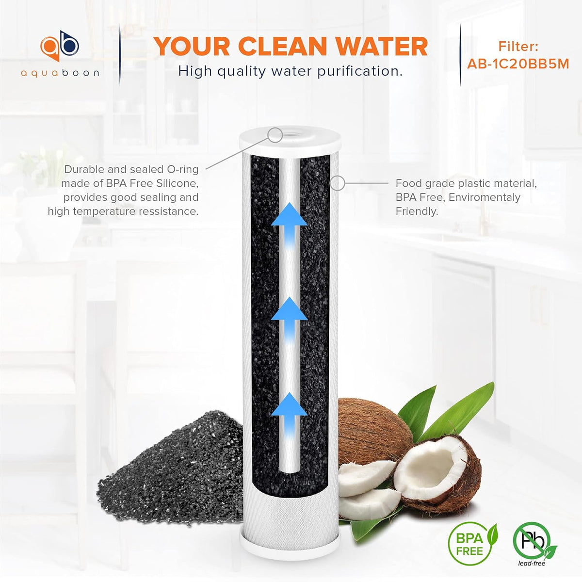 2-Stage 20 Whole House Filtration System with Housing Bracket, Pressure Gauges, Carbon Block, Sediment Filter Cartridges E832