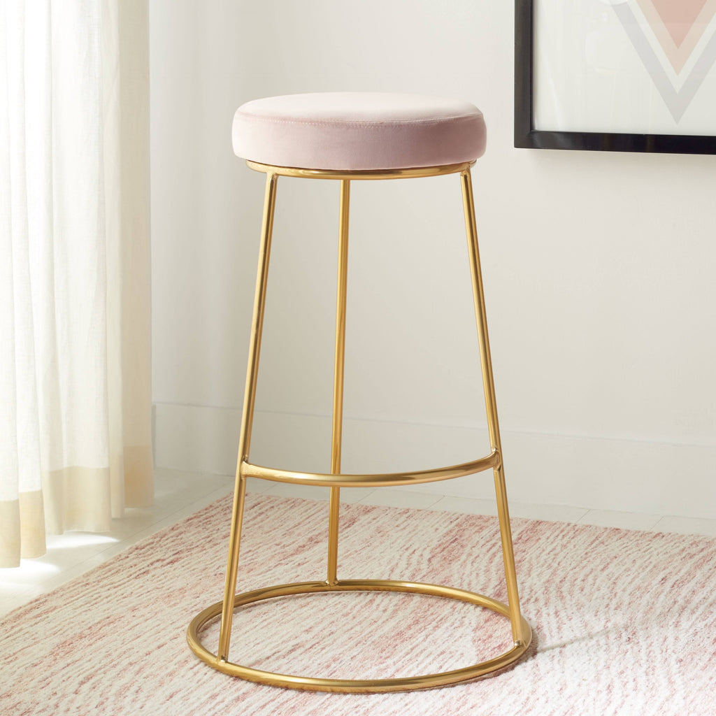 Lilac / Gold Round Bar Stool S339468