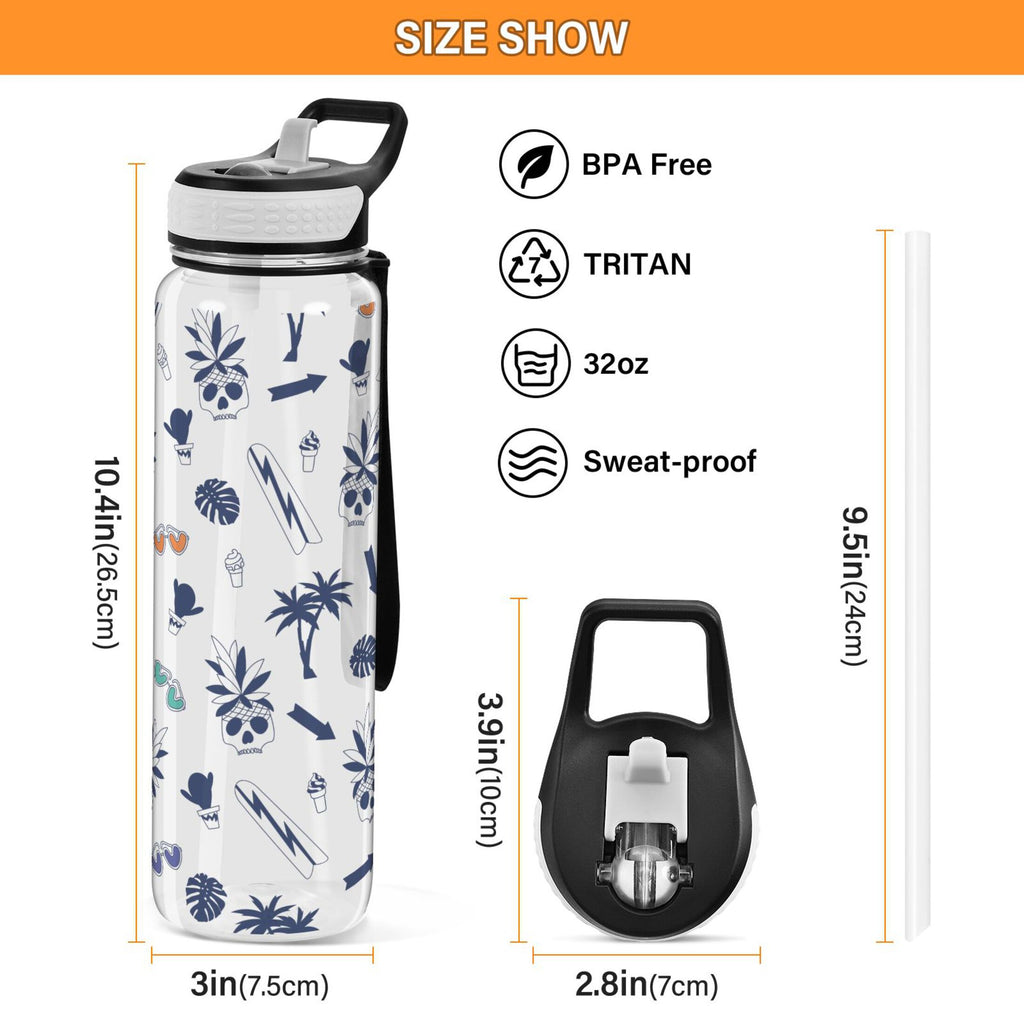 Clear 32oz Tritan Water Bottle with Straw H335604