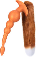 Extra Long Silicone Anal Beads with Removable Foxtail I4061