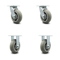 6 inch x 2 inch Thermoplastic Rubber Wheel Caster Set of 4, Gray K780