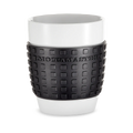 Black Silicone Grip White Porcelain Mug I6183