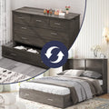 Queen Size Grey Murphy Cabinet Bed with USB Charging Station R6477