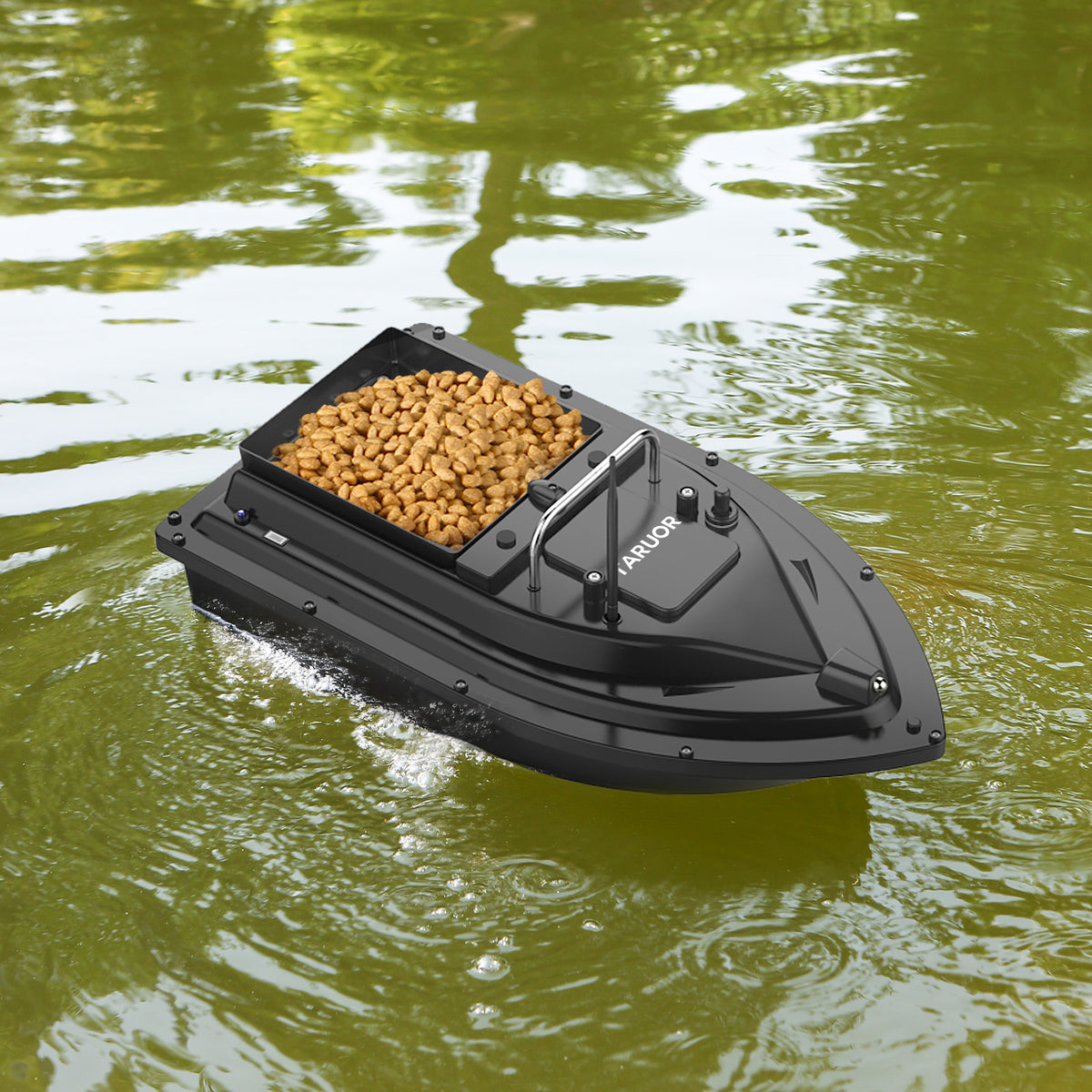 GPS Fishing Bait Boat with Large Bait Container, 400-500M Remote E23811
