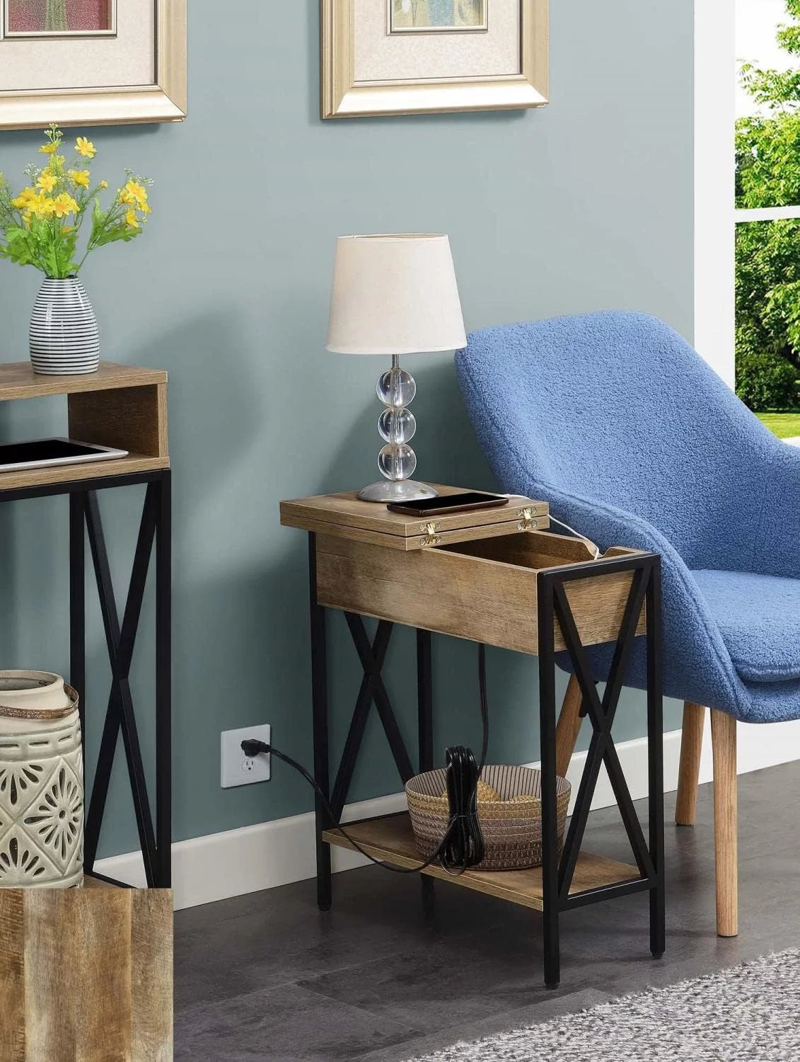 End Table with Charging Station and Shelf J460812