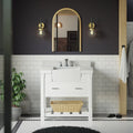36" Bathroom Vanity with White Cabinet and Quartz Top P2297