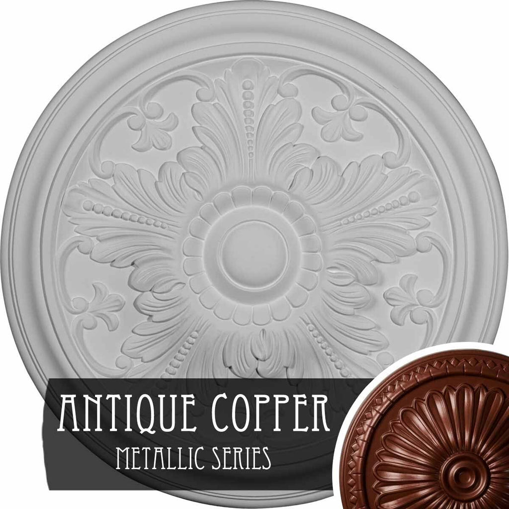 Warm Silver Hand-Painted Ceiling Medallion K1733