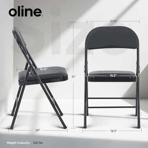 Black Vinyl Folding Chair with Metal Frame T25792