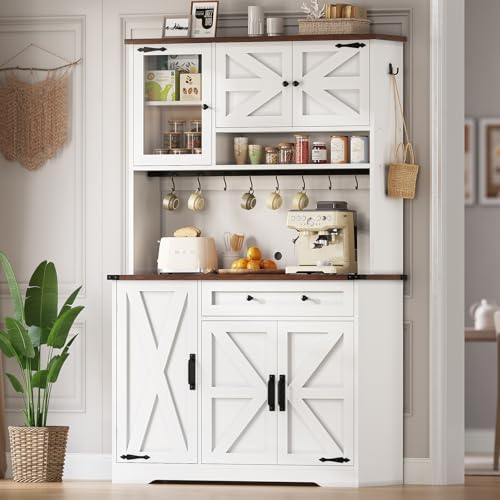 Black Kitchen Pantry Cabinet with Drawer and Doors G25566