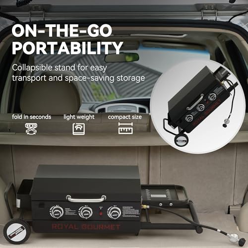 3-Burner Propane Gas Griddle with Collapsible Stand H2851