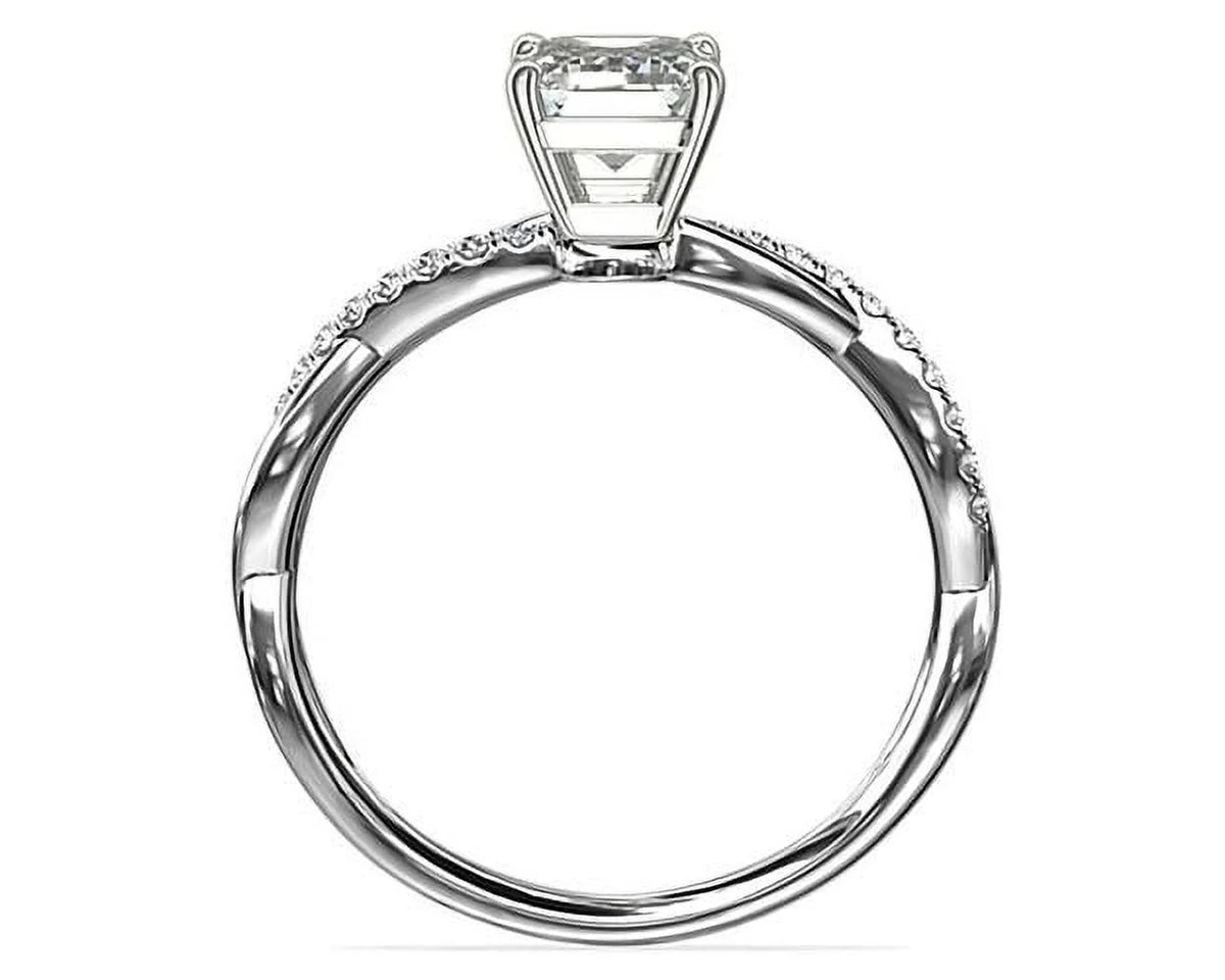 14K White Gold Emerald Solitaire Engagement Ring K49025
